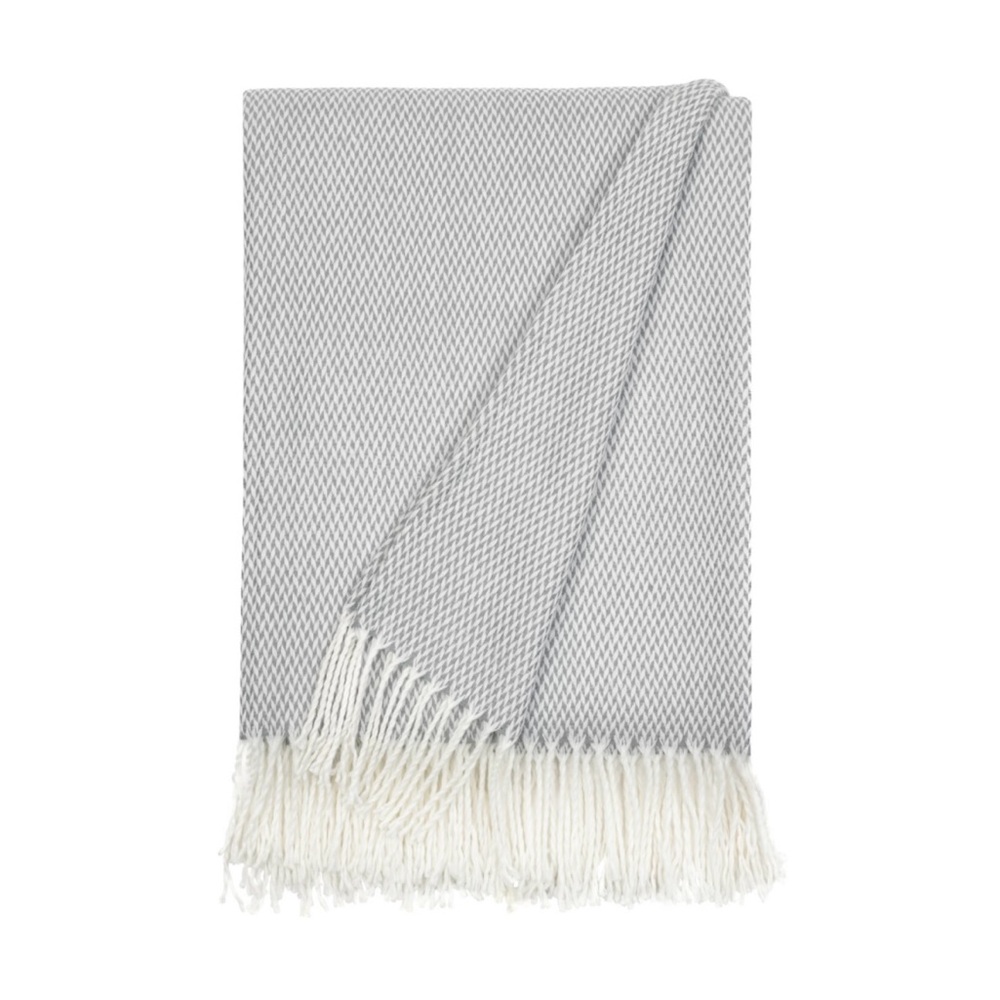 Blue and White Herringbone Throw Blanket